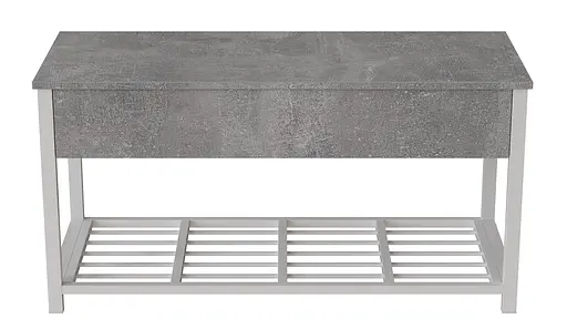 Банкетка з ящиком Ferrum-decor Дрейк 2 550x1200x400 метал Білий ДСП Бетон 16 мм (FRD-103079)