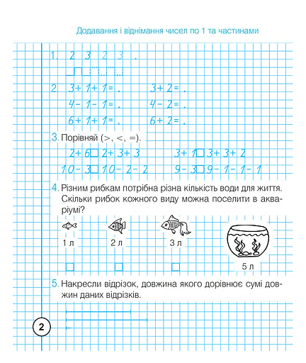 Математика. 1 клас. Зошит з друкованою основою. Додавання та віднімання в межах 100 - фото 3
