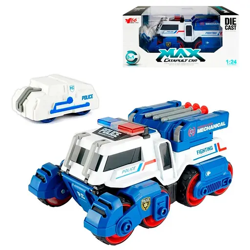 Игрушка Cars S Полицейская боевая машина 3 в 1 инерционна со светом и звуком 1:24 (CJ-4849897) - фото 2