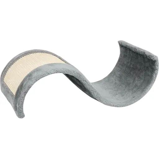 Кігтеточка-хвиля Trixie Wave для котів плюш/сизаль сіра 29x18x50 см [CD] - фото 1