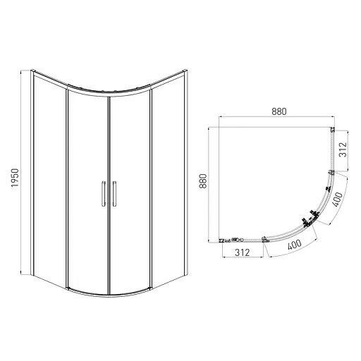 Душевая ка на Volle Solo 90x90 без поддона cromo 1010.114501 - фото 2