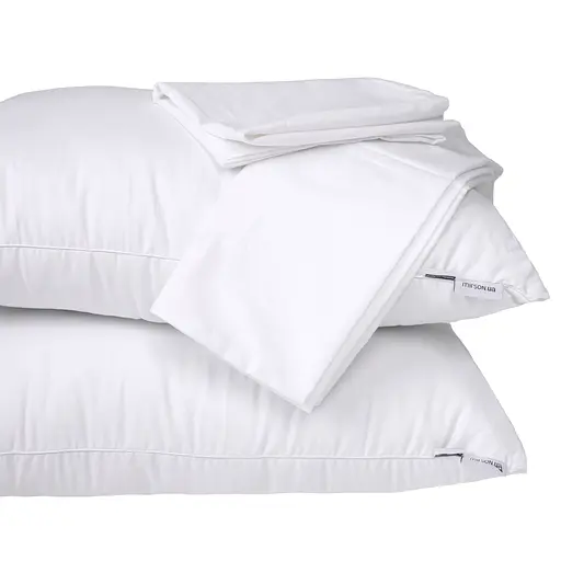 Летний постельный комплект MirSon Line Satin Light Pro Snow White Silk Семейный (2200010983388) - фото 5