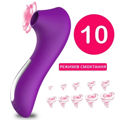 Вакуумный стимулятор клитора I’MCUM Purple Pulse 10 режимов стимуляции Фиолетовый (IM-KXY221) - фото 3