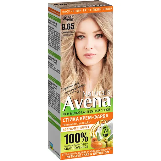 Стійка крем-фарба для волосся Acme Color Avena Naturals 9.65 яскравий опал - фото 1