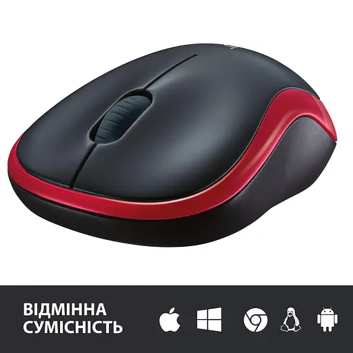Беспроводная мышь Logitech M185 Wireless Red (L910-002237) (910-002237) - фото 5