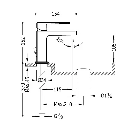 Змішувач для умивальника Tres Class 20510301 Хром - фото 2