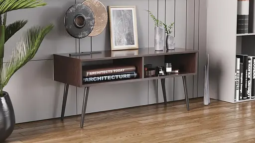 Тумба під TV Невада Ferrum-decor 45x100x38 Чорний метал ДСП Венге Магія 16 мм (FRD-106721)