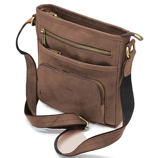 Чоловіча шкіряна сумка з кишенею TARWA 22х25.5х3.5 см sum0028296 - фото 5