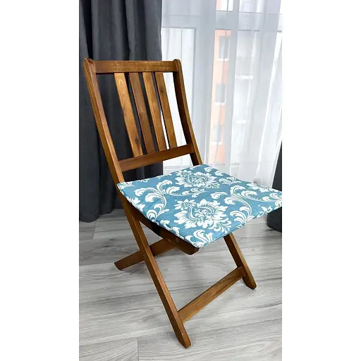 Водоотталкивающая подушка на стул Вензель петроль (2 шт.) - фото 3