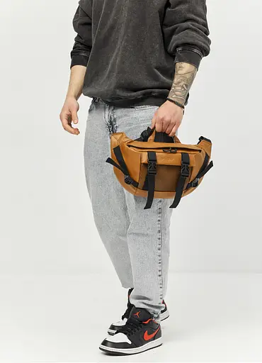 Большая мужская сумка бананка Sambag DynamicDart рыжая 38 × 21 × 7 см (80411121m) - фото 3