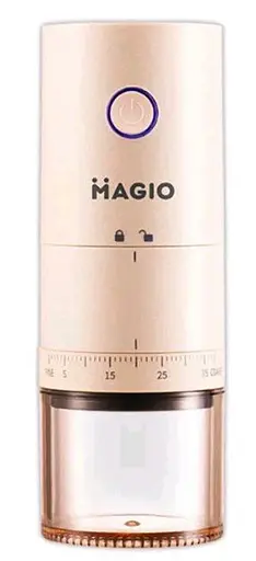 Аккумуляторная кофемолка для дома Magio MG-199 Li‑ion 1500мАч жерновой измельчитель кофейных зерен 25г Бежевый - фото 1