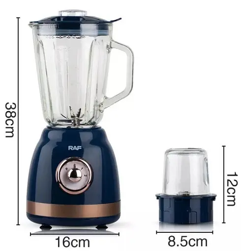 Стационарный блендер RAF R.2827L с кофемолкой и стеклянным кувшином 1.5 л 1000 Вт Синий - фото 2