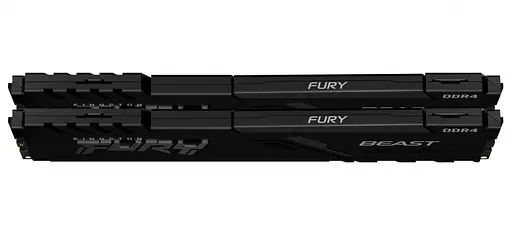 Пам'ять 8Gb x 2 (16Gb Kit) DDR4, 3200MHz, Kingston Fury Beast, Black, 16-18-18, 1.35V, з радіатором (KF432C16BBK2/16) - фото 3