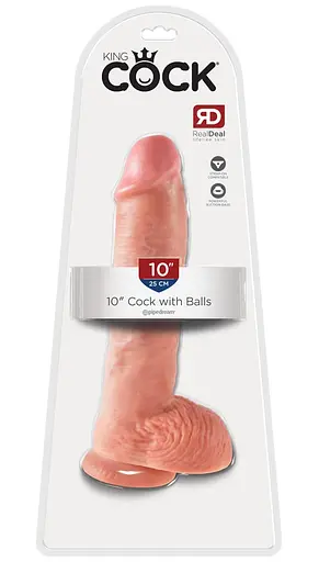 Реалистичный пенис King Cock With Balls с венами и присоской 26.7 см телесный - фото 6