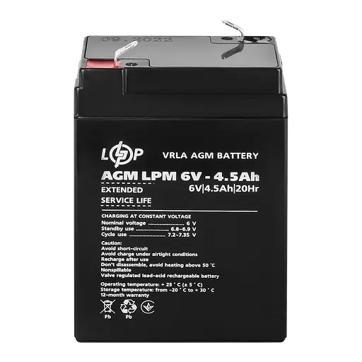 Аккумулятор AGM LPM 6V – 4.5 Ah - фото 2