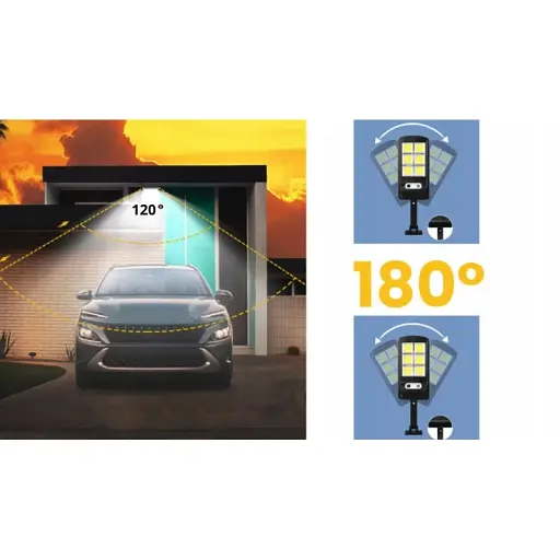 Сонячний світлодіодний світильник Red Garden P4 з датчиком руху та сутінків, 240 COB LED, пульт, IP65 - фото 8