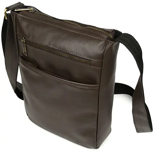Чоловіча сумка шкіряна А4 через коричневе плече TARWA 33х26х8 см sum0028168 - фото 6
