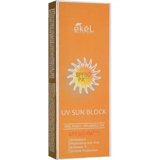 Крем солнцезащитный водостойкий для лица с экстрактом алоэ Ekel UV Sun Block Cream SPF50/PA+++ 70 ml - фото 3
