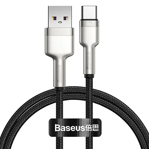 Дата кабель Baseus Cafule Metal Data USB to Type-C 66W (2m) (CAKF0002) Black
