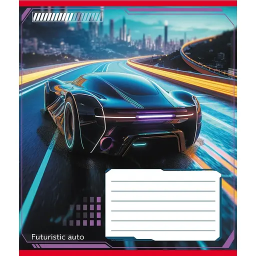 Зошит учнівський "Авто майбутнього" Leader 018-530292K-5 в клітинку, 18 аркушів - фото 1