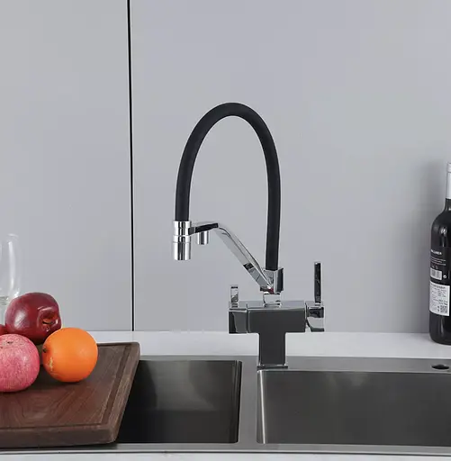 Смеситель для кухни Gappo с подключением фильтра G4395-60 хром/черный Хром - фото 2