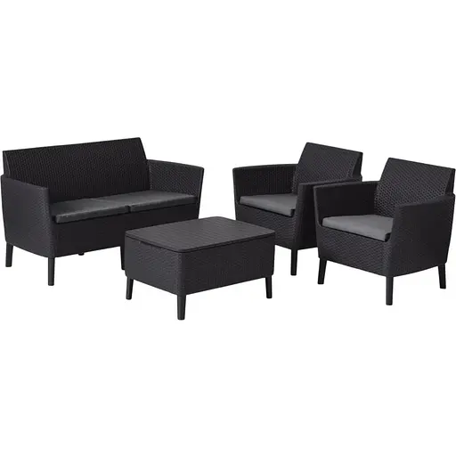 Комплект садовой мебели Allibert Keter Salemo set графит - фото 1