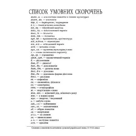 Бібліотечка школяра. Словник синонімів та антонімів сучасної української мови. 5–11-й класи. КДН009( - фото 4