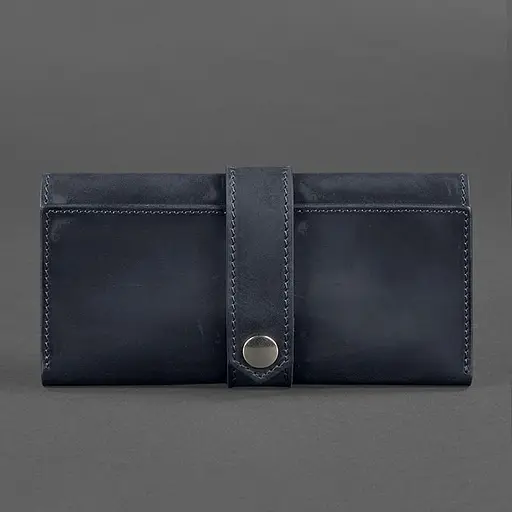 Кожаное портмоне 3.0 синее Crazy Horse - фото 8