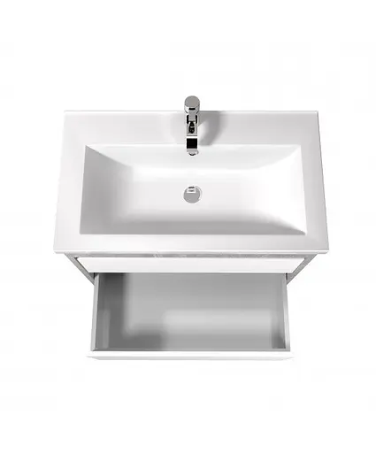 Тумба Мойдодир Polo Loft 70-U з умивальником Cosmo бетон з білим Білий - фото 6