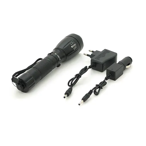 Фонарик Bailong BL-1892, Zoom, 3 режима, алюминий, Bailong Li-ion 18650, АЗУ, СЗУ, BOX - фото 2