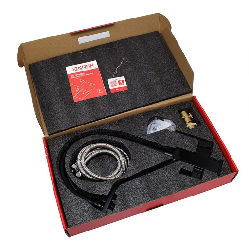 Смеситель для кухни на две воды Koer KB-72009-05 KR5007 Черный матовый - фото 3