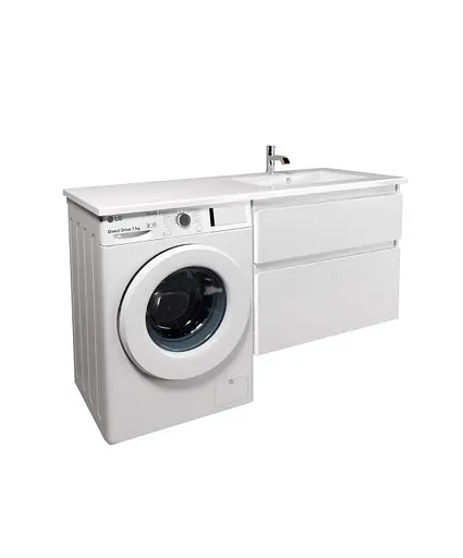Тумба Мойдодир Палермо 80-U Adam 140 R Білий підвісна з крилом над пральною машиною Білий - фото 2