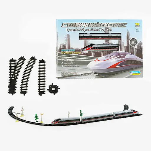 Поезд Столичный экспресс TK Group, озвученный на украинском языке, звук, LED-подсветка, масштаб 1:43 - фото 2