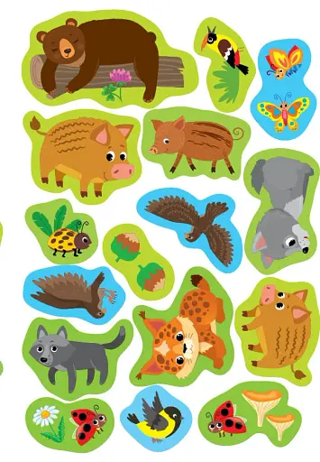 Прості аплікації великими наліпками. Лісові звірята - фото 5