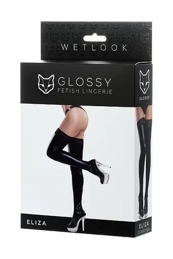 Панчохи Glossy Eliza wetlook M (чорний) - фото 8