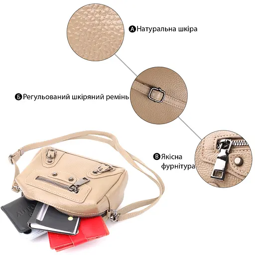 Женская сумка Vintage из натуральной кожи 17х12х6.5 см sum0027605 - фото 4