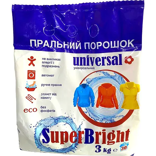 Стиральный порошок Super Bright универсальный 3 кг - фото 1