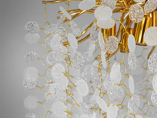 Колоритна новинка, кришталева люстра "Гліцинія", 6 ламп, золото - фото 3