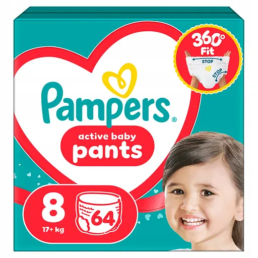 Подгузники-трусики Pampers Active Baby Pants Размер 8 (17+кг) 64 шт. - фото 1