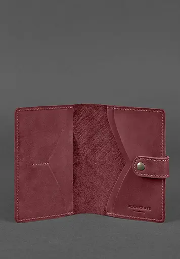 Женская кожаная обложка для паспорта 3.0 Инди бордовая - фото 4