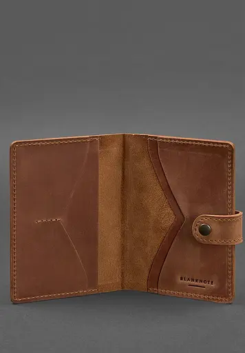 Кожаная обложка для паспорта 3.0 светло-коричневая Crazy Horse - фото 3