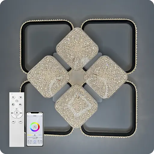 Люстра светодиодная 517 Light с пультом 192Вт Черный (02129) - фото 6