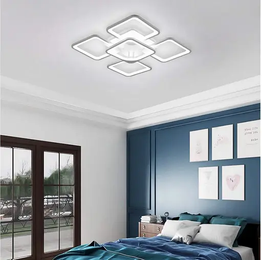 Светодиона LED люстра с RGB подсветкой на основе Line.F A 2281/4+1S RGB WH - фото 1