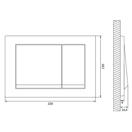 Клавіша змиву Cersanit Enter для встановлення Aqua хром K97-509, Хром - фото 2