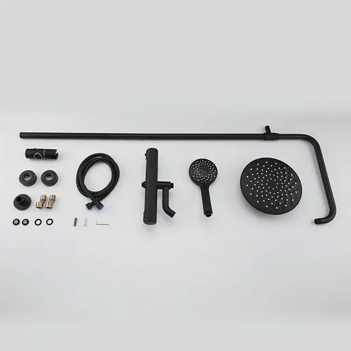 Душова система з термостатом Gappo G24790-6, вилив - перемикач на лійку 3 режими, Чорний матовий - фото 4