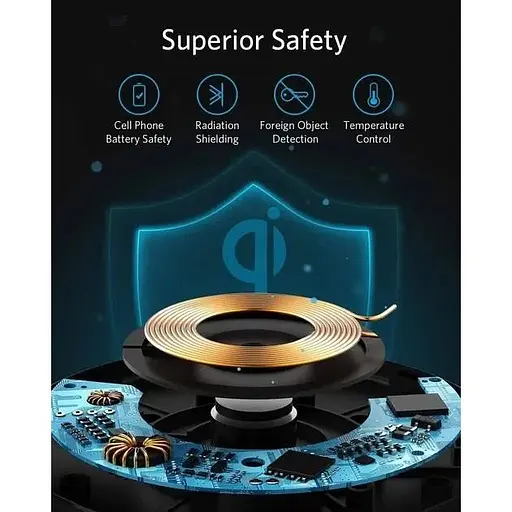 Бездротовий зарядний пристрій Anker 313 Wireless Charger (Pad) Qi 10W Black - фото 7