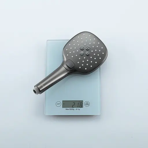 Душова система Gappo G2417-9, вилив - перемикач на лійку, збройова сталь, Графітовий хром - фото 4