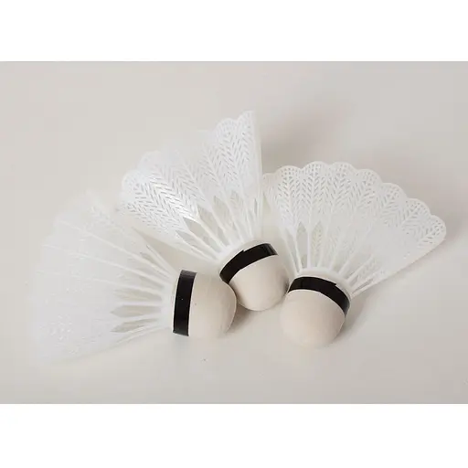 Воланчик для бадмінтону, білий пластик, 3 шт., 8 см - фото 2