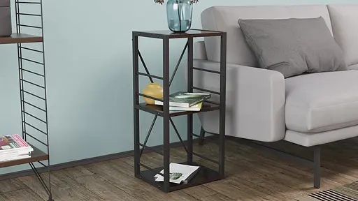 Этажерка 3/34 Ferrum-decor Серии Коннект 73x34x28 черный ДСП Венге 16мм (FRD-105548) - фото 2