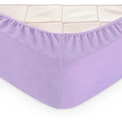 Простирадло махрове на резинці TAG Tekstil Lilac Breeze 60х120х20 см фіолетове 000240860